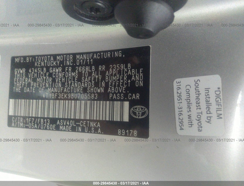 4T1BF3EK9BU705583