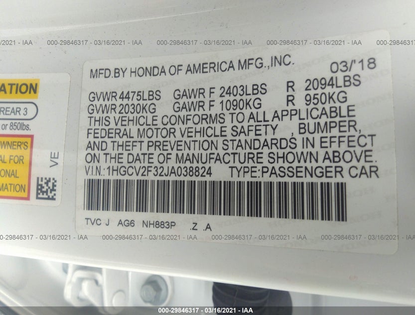1HGCV2F32JA038824