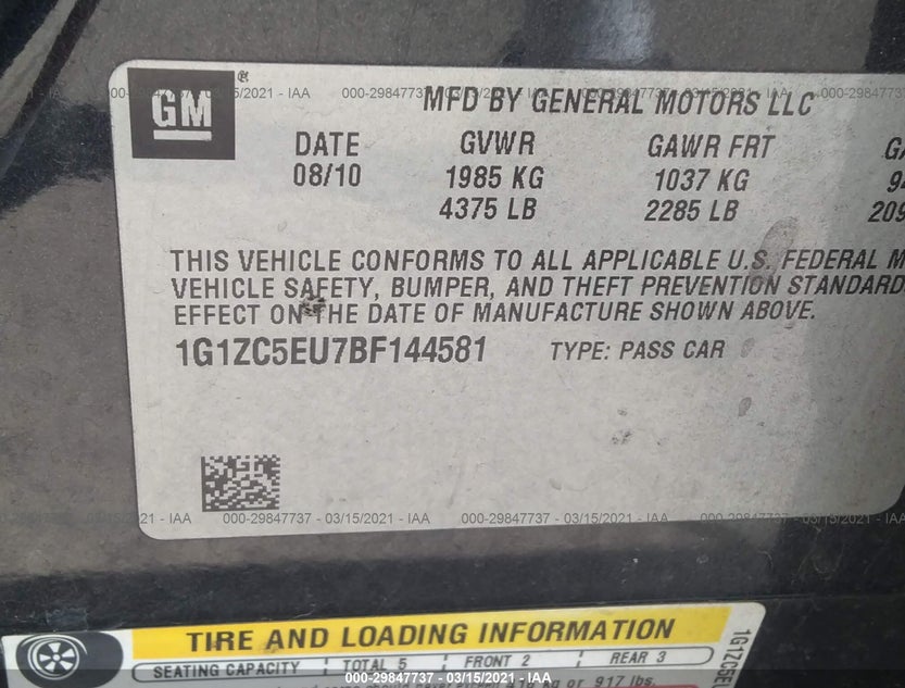 1G1ZC5EU7BF144581
