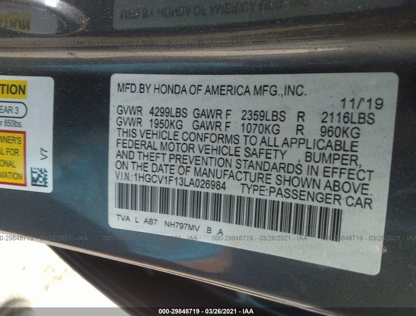 1HGCV1F13LA026984