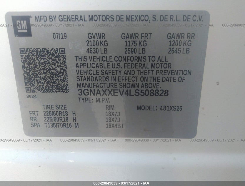 3GNAXXEV4LS508828