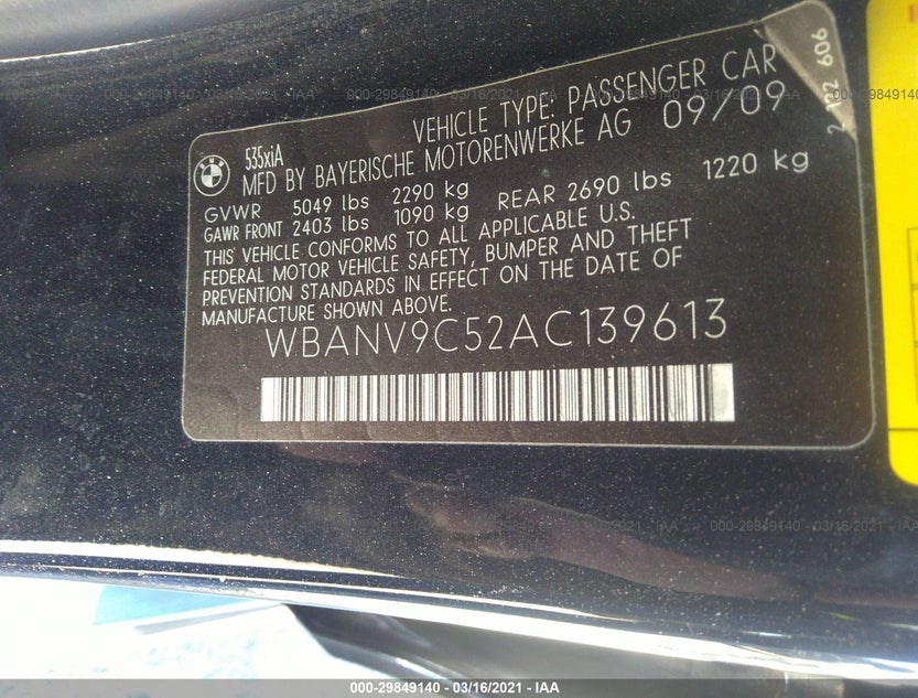 WBANV9C52AC139613