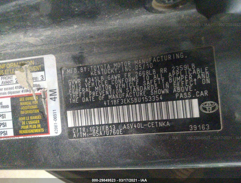 4T1BF3EK5BU153354