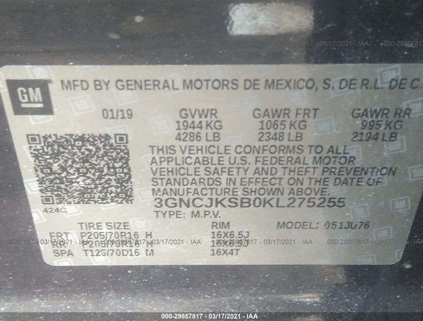 3GNCJKSB0KL275255