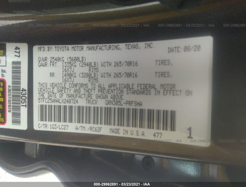 5TFCZ5AN4LX240724