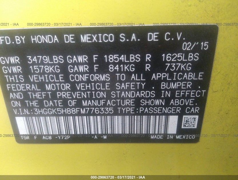 3HGGK5H88FM776335