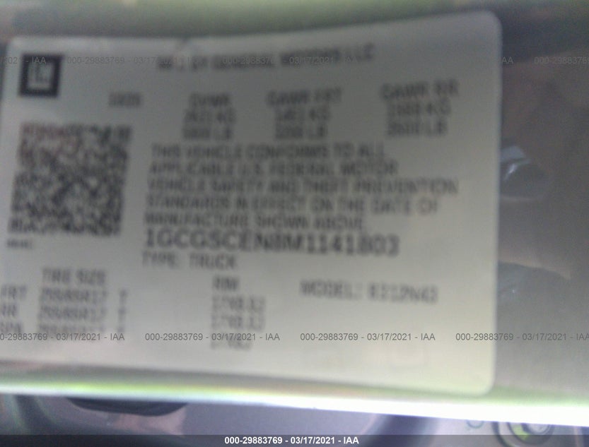 1GCGSCEN8M1141803