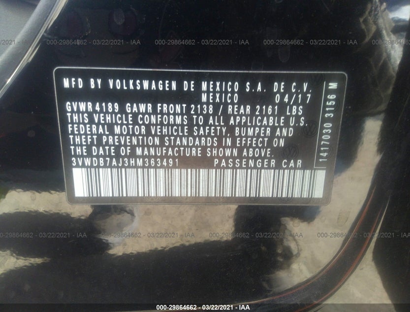 3VWDB7AJ3HM363491