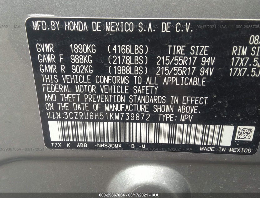 3CZRU6H51KM739872