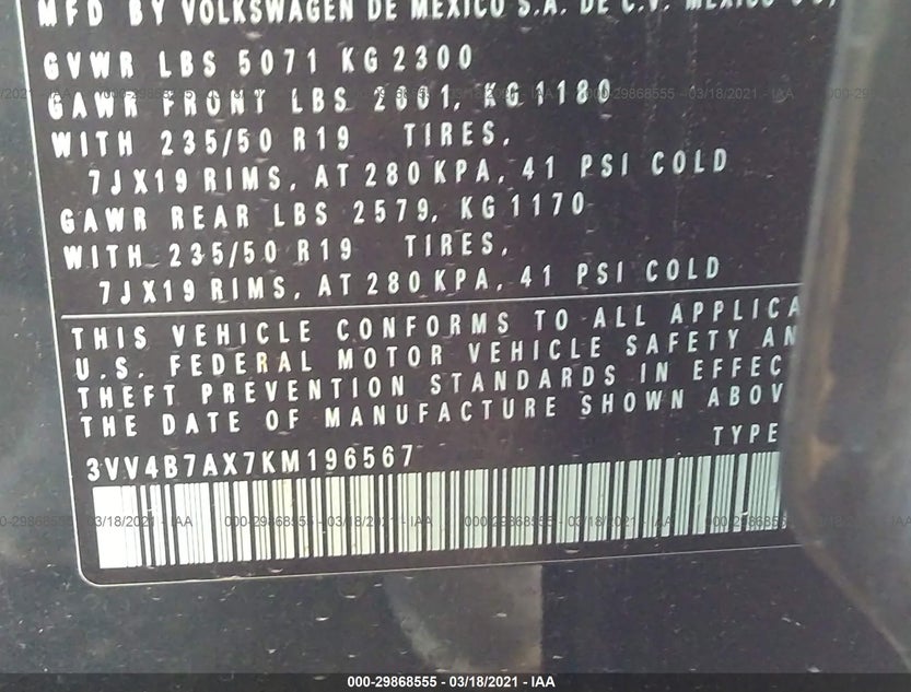 3VV4B7AX7KM196567