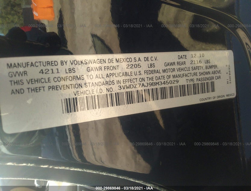 3VWDZ7AJ9BM345029