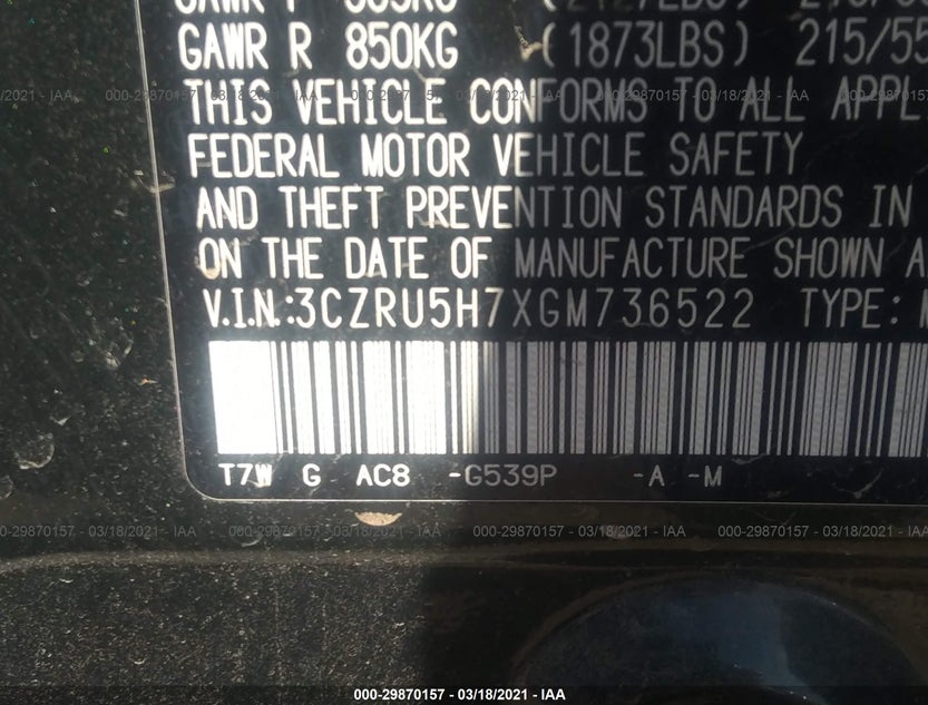 3CZRU5H7XGM736522