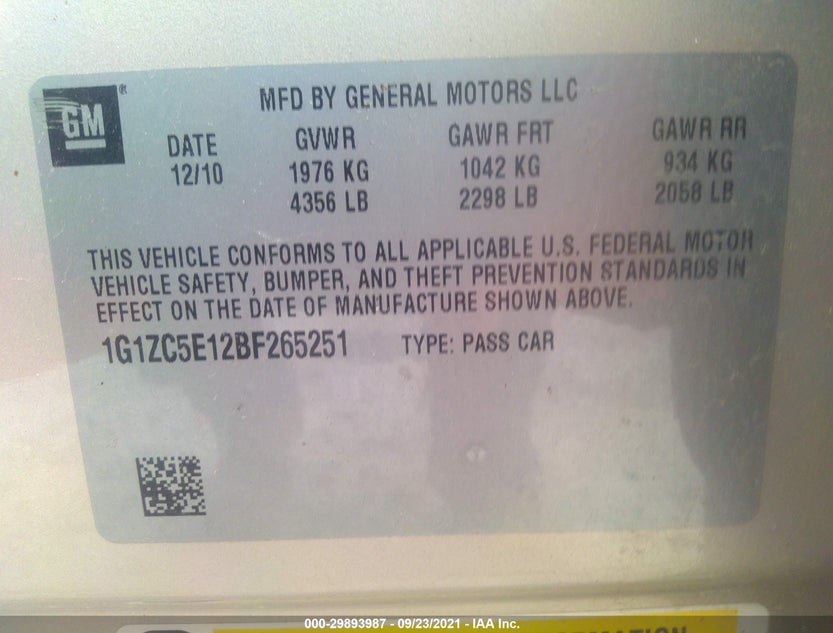 1G1ZC5E12BF265251