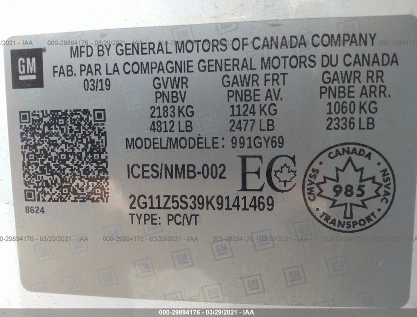 2G11Z5S39K9141469