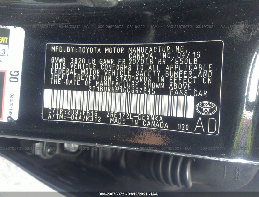 2T1BURHE1GC667645