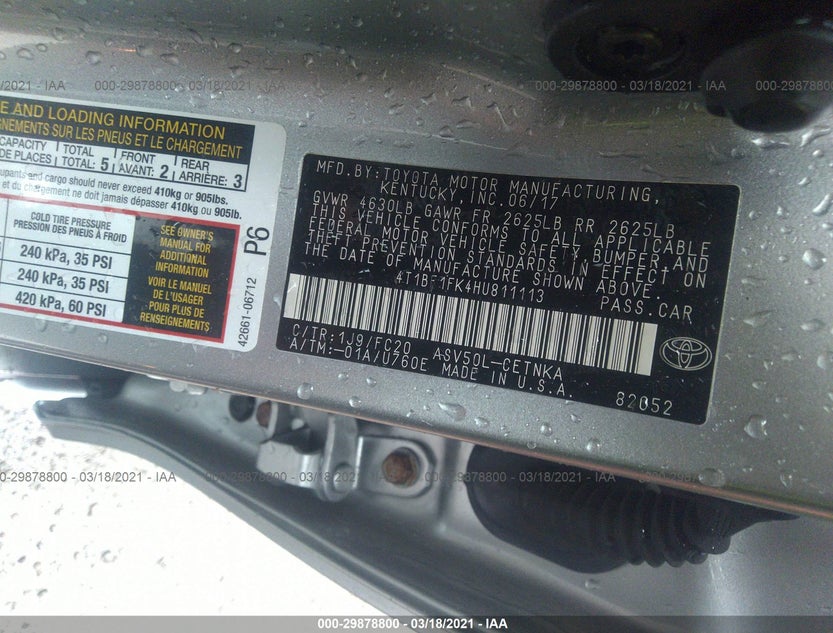 4T1BF1FK4HU811113