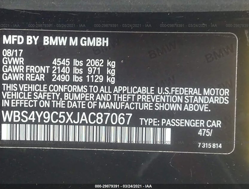 WBS4Y9C5XJAC87067