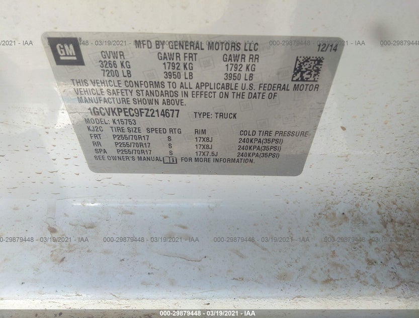 1GCVKPEC9FZ214677