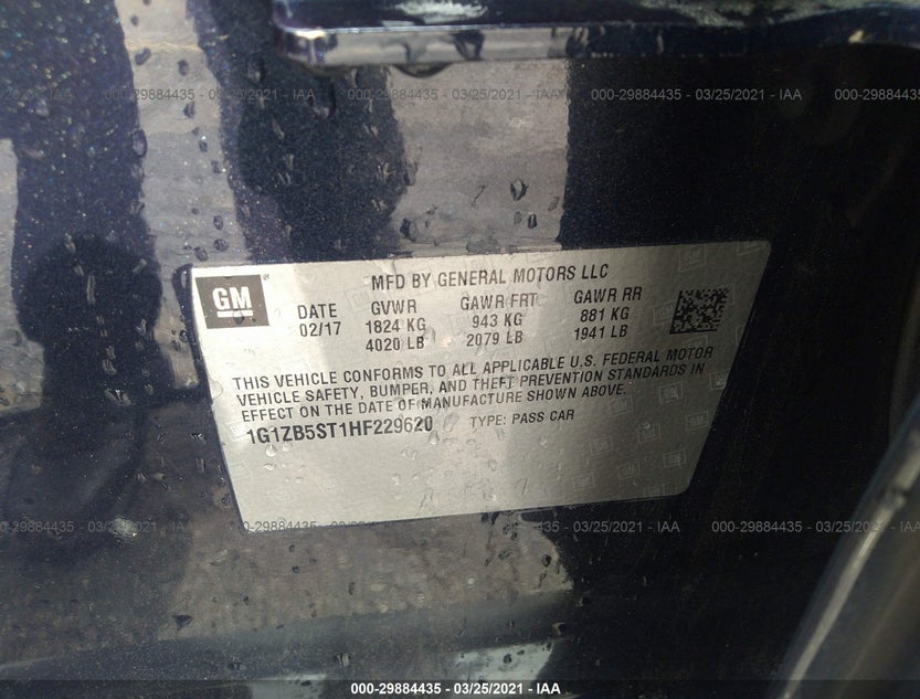 1G1ZB5ST1HF229620