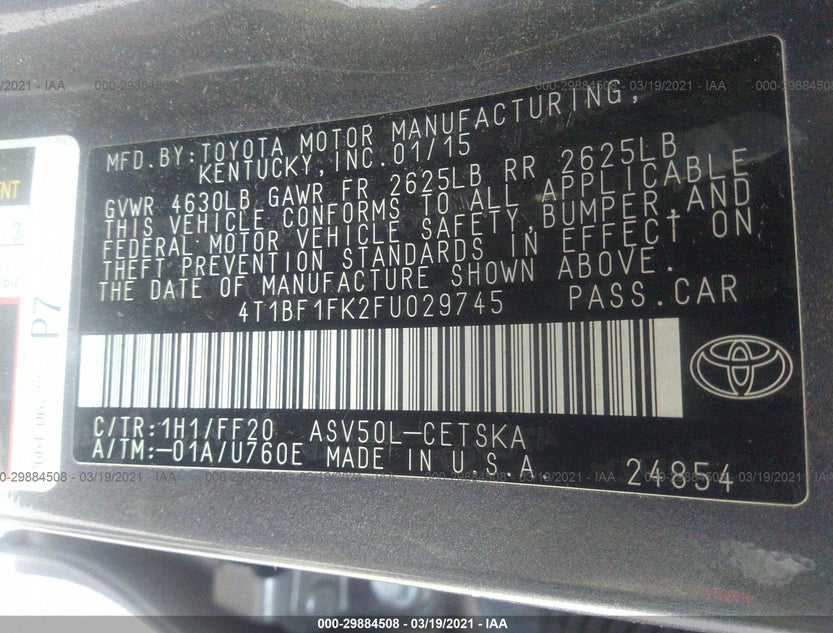 4T1BF1FK2FU029745