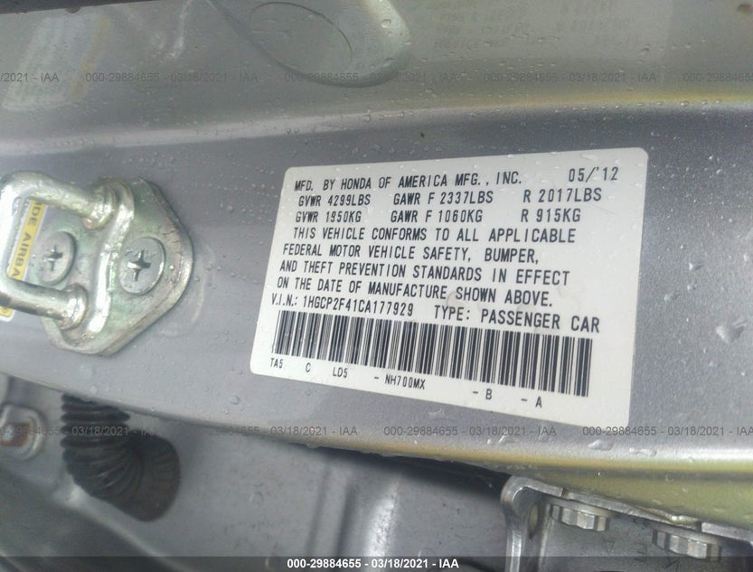 1HGCP2F41CA177929