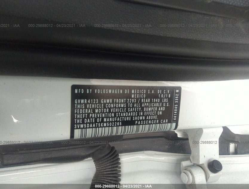 3VW5DAAT5KM502265
