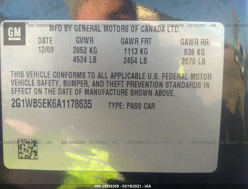 2G1WB5EK6A1178635