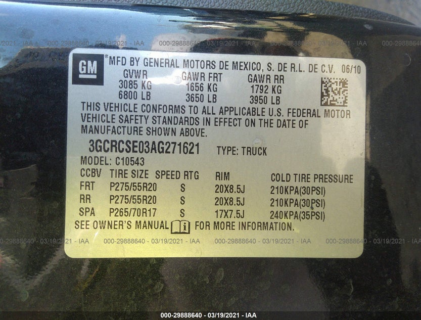 3GCRCSE03AG271621