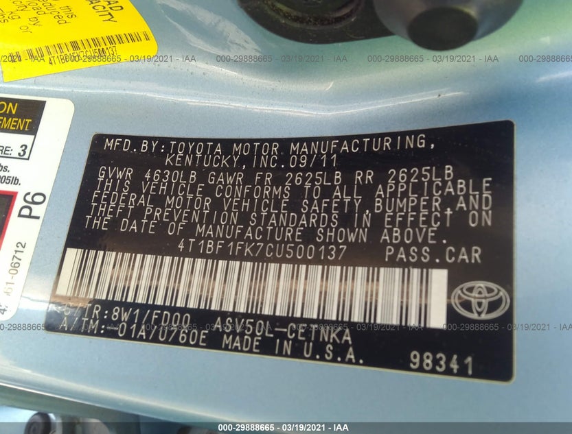 4T1BF1FK7CU500137