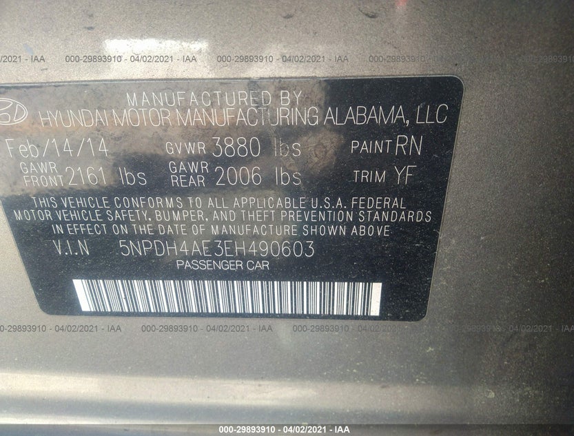 5NPDH4AE3EH490603