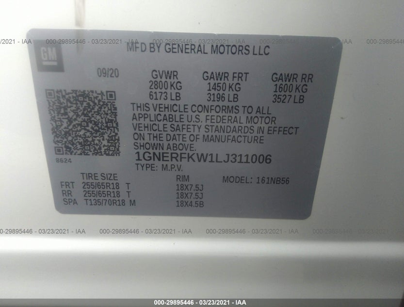 1GNERFKW1LJ311006