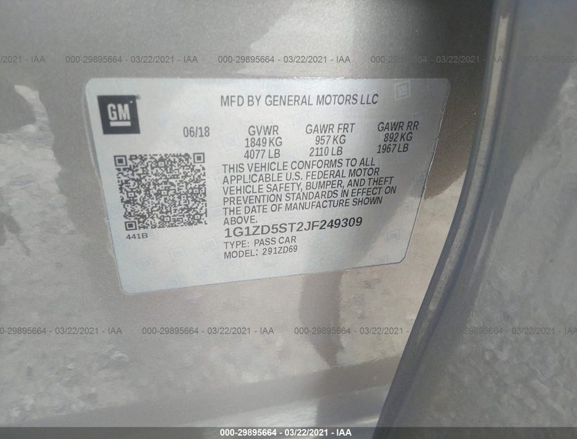 1G1ZD5ST2JF249309