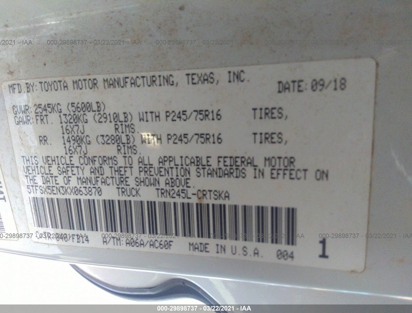 5TFSX5EN3KX063870