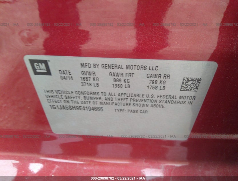 1G1JA5SH9E4194666