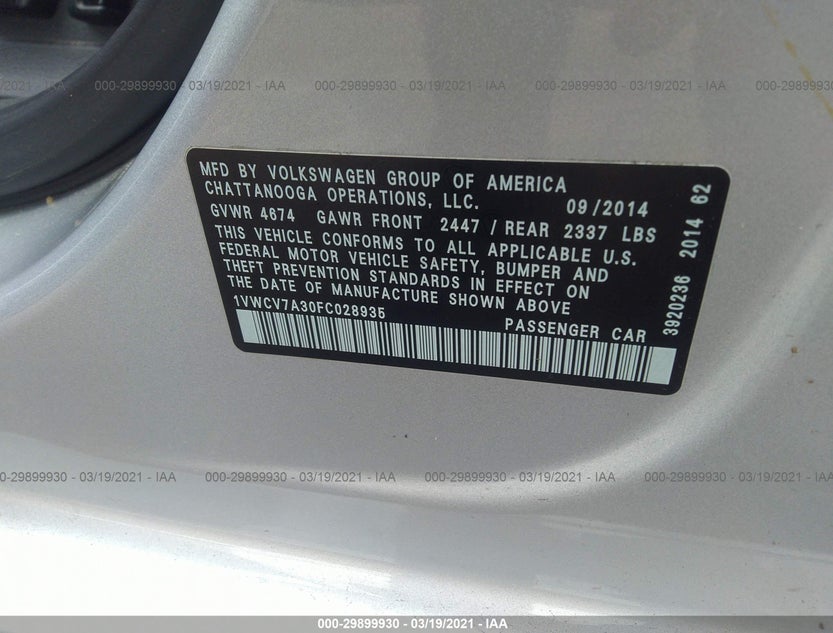 1VWCV7A30FC028935