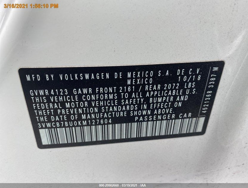 3VWCB7BU0KM127604