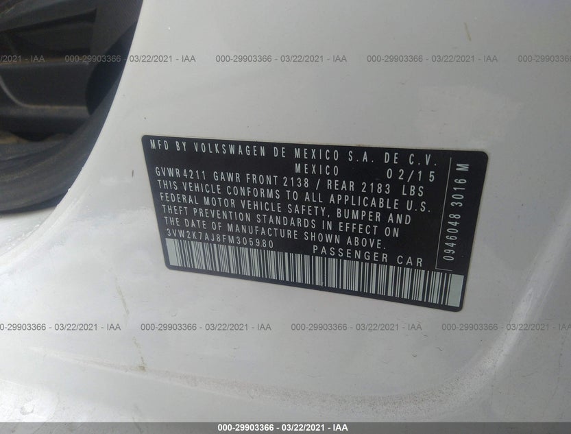 3VW2K7AJ8FM305980