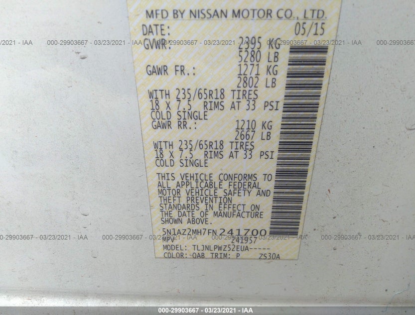 5N1AZ2MH7FN241700