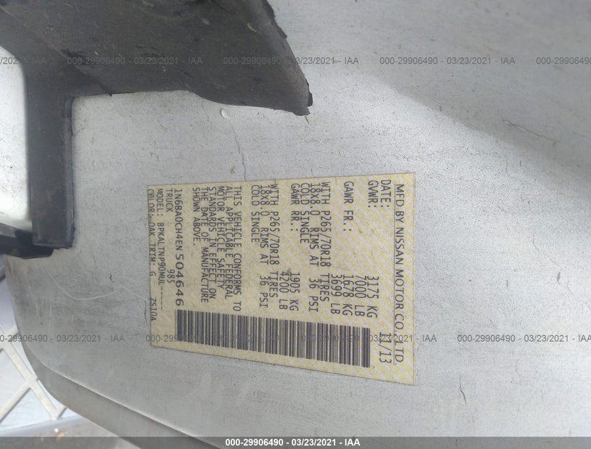 1N6BA0CH4EN504646