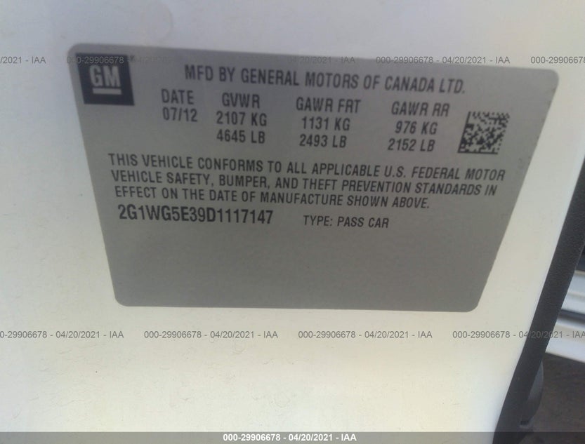 2G1WG5E39D1117147
