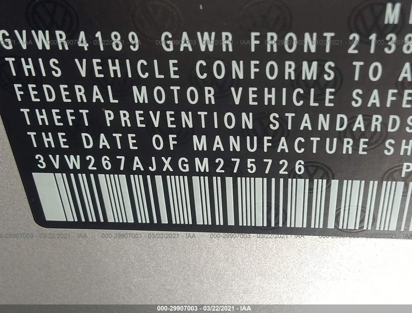 3VW267AJXGM275726