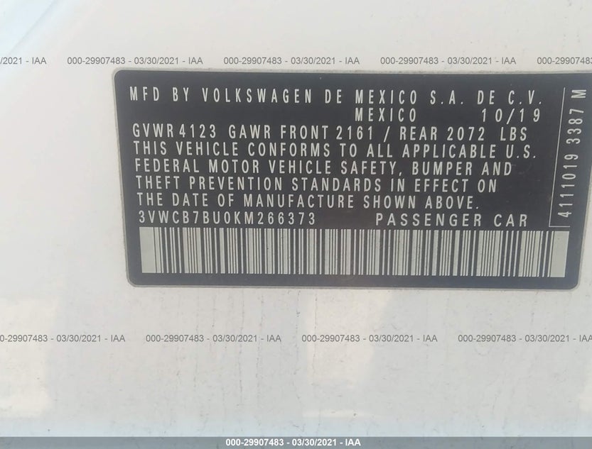 3VWCB7BU0KM266373