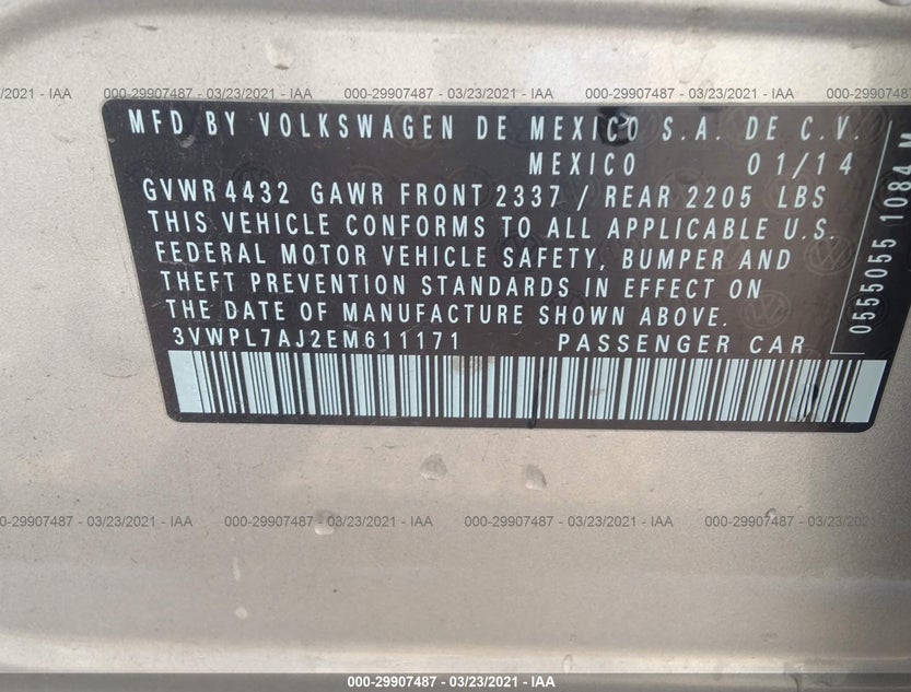 3VWPL7AJ2EM611171