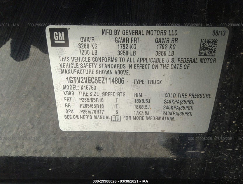 1GTV2VEC5EZ114806