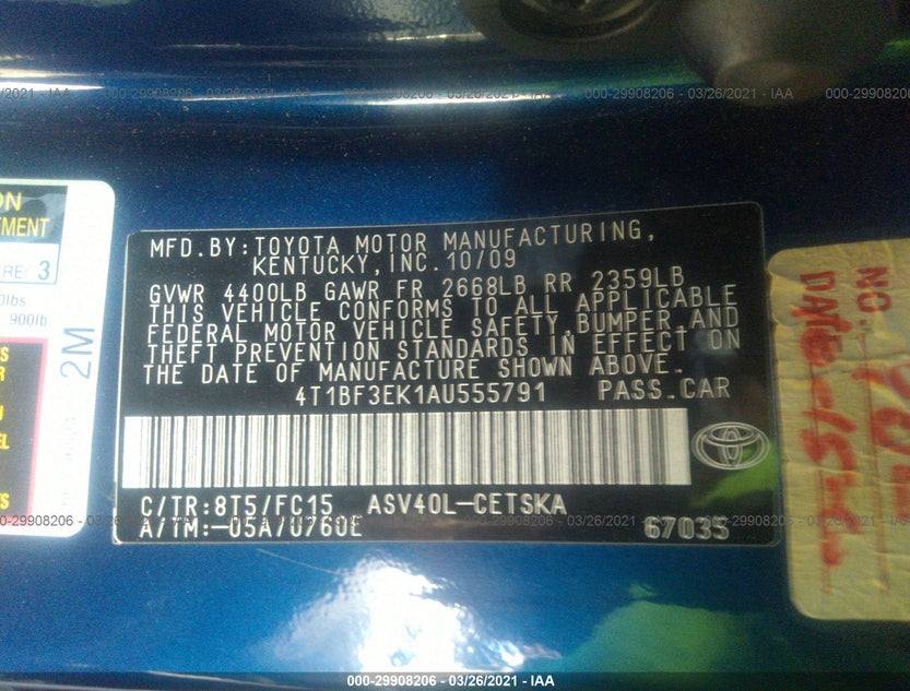 4T1BF3EK1AU555791
