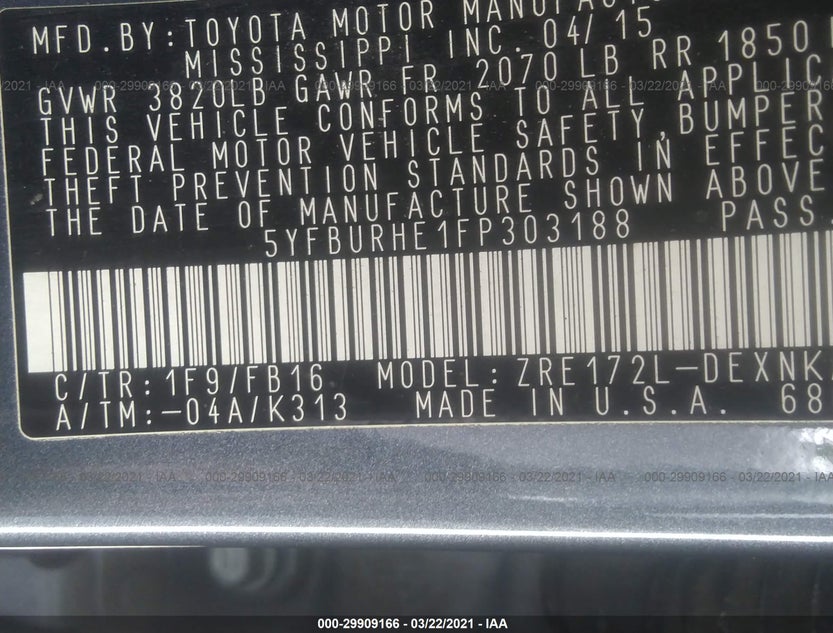 5YFBURHE1FP303188
