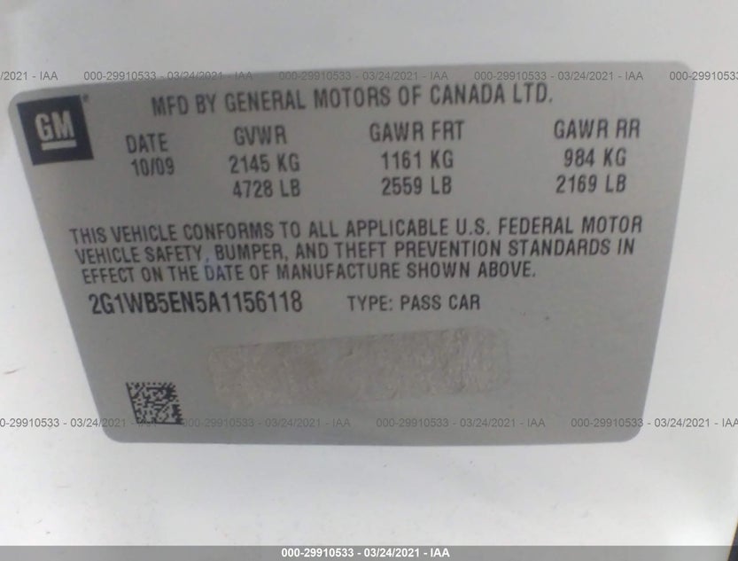 2G1WB5EN5A1156118