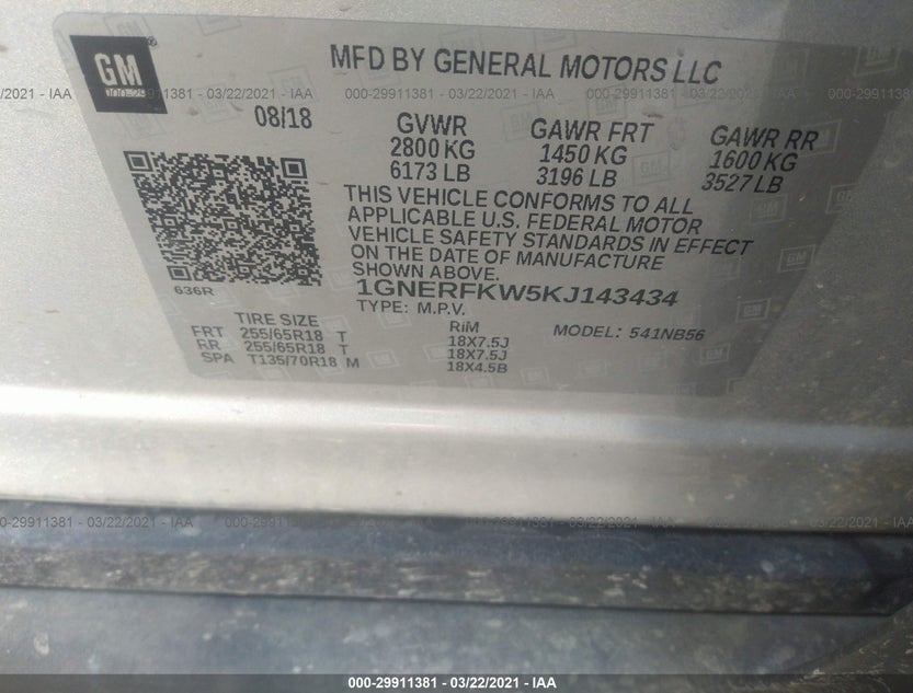 1GNERFKW5KJ143434