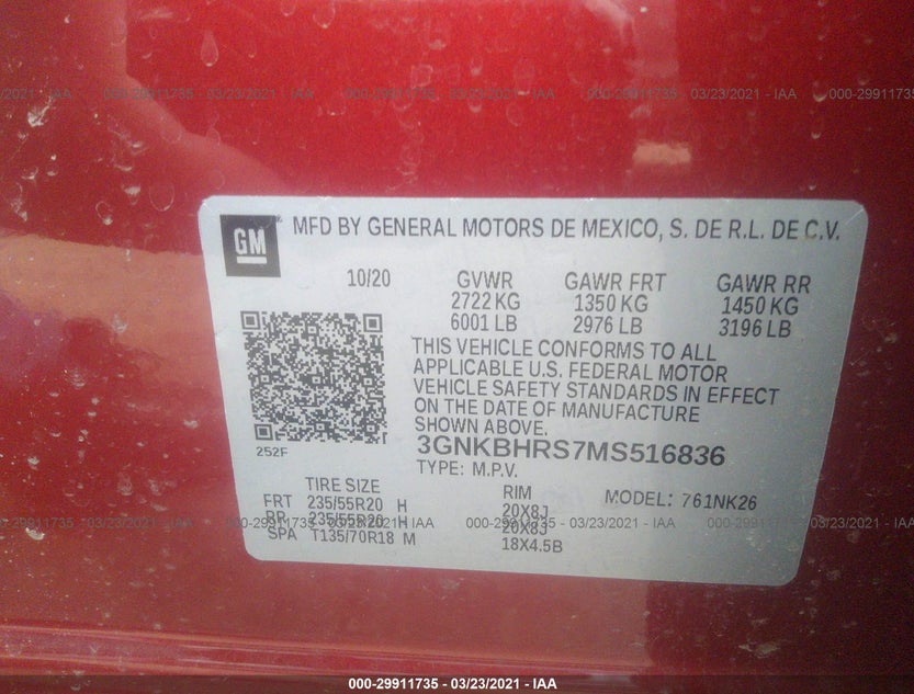 3GNKBHRS7MS516836