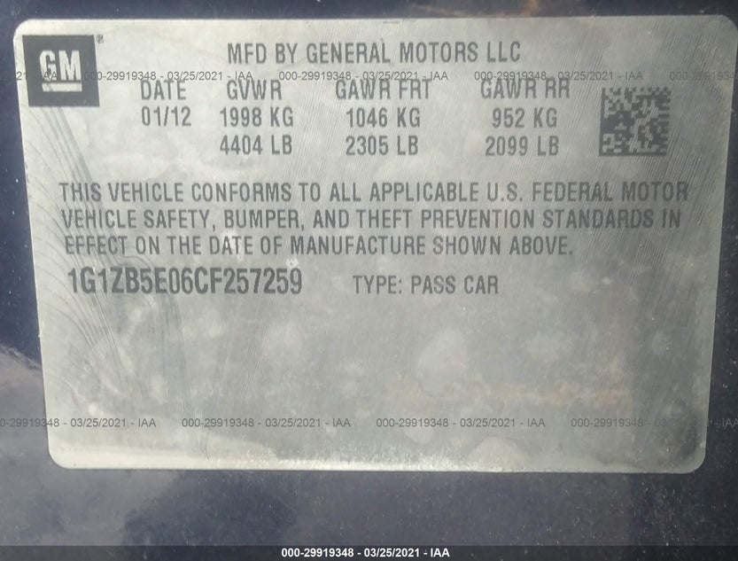 1G1ZB5E06CF257259